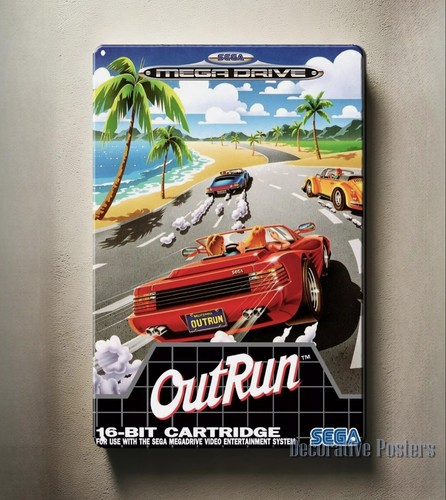 Retro Gaming Us - Placa de Metal Decorativa Retrô Outrun