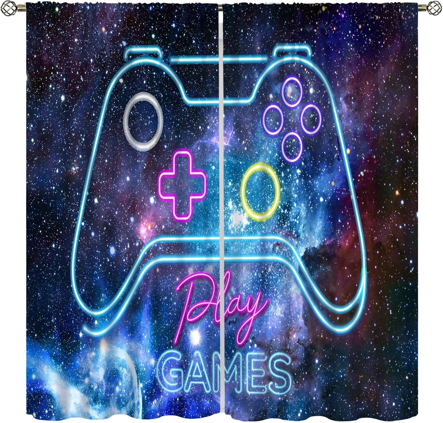 Retro Gaming Cafe - Cortinas Blackout para Jogos, Estilo Retro,