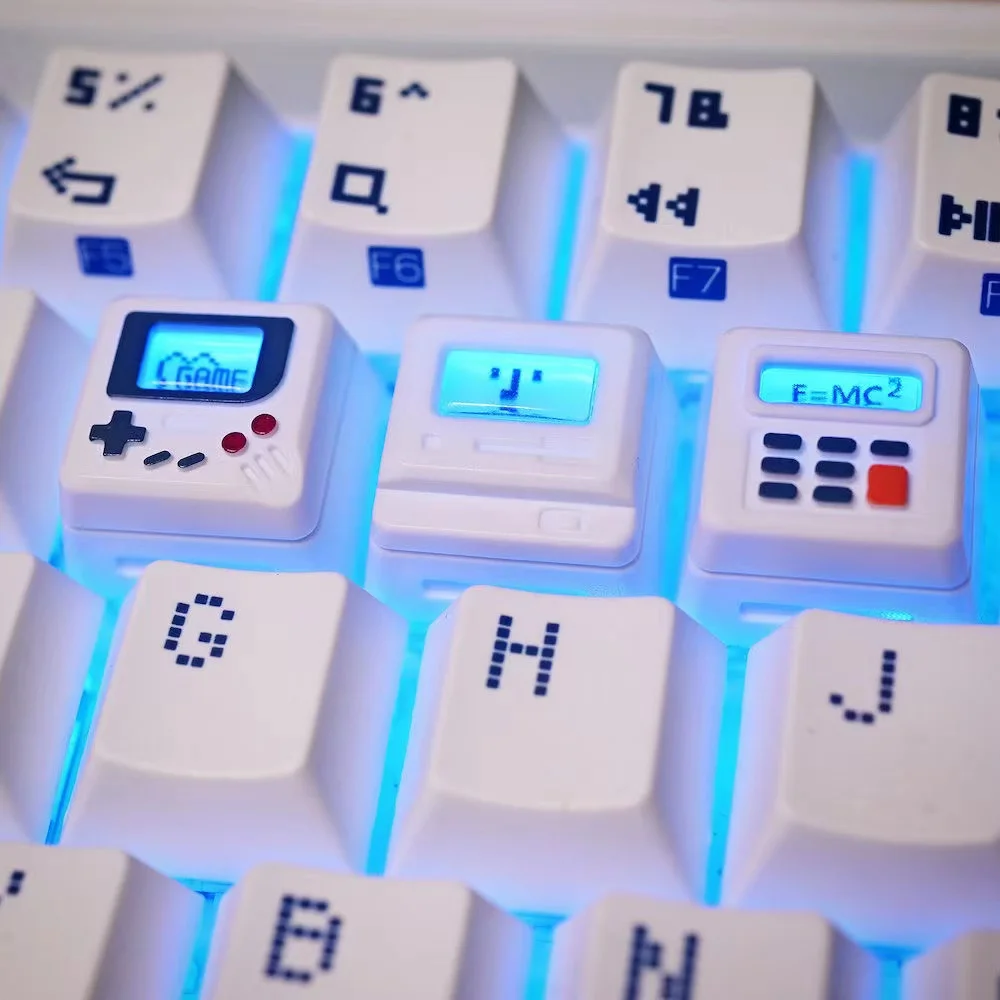 Retro Gaming Box - Conjunto de Teclas Criativas Retro Transparentes