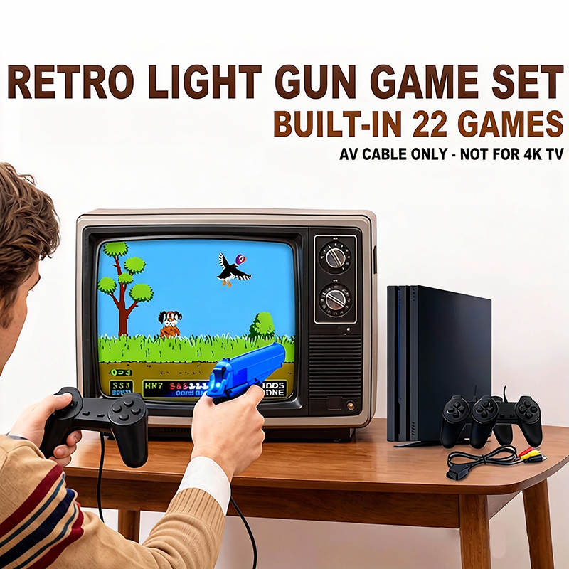 Retro Gaming Light Gun - Conjunto de Console de Jogos Estilo