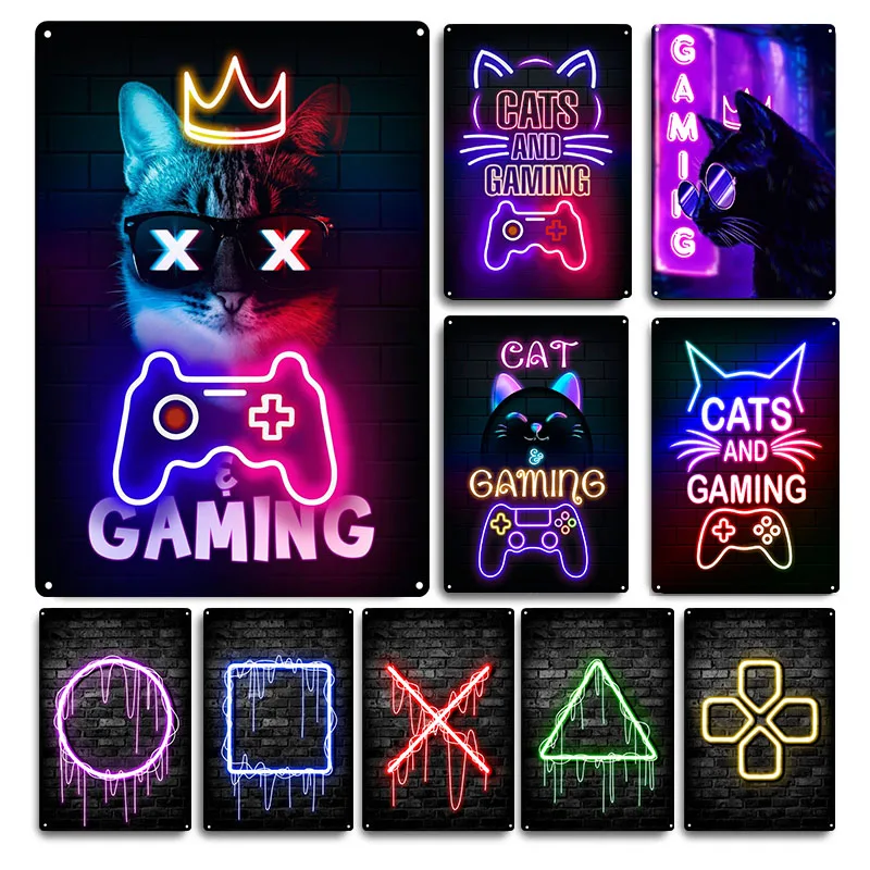 Sinal de Lata Vintage de Gamin - Retro Gaming Cafe avaliação e preço