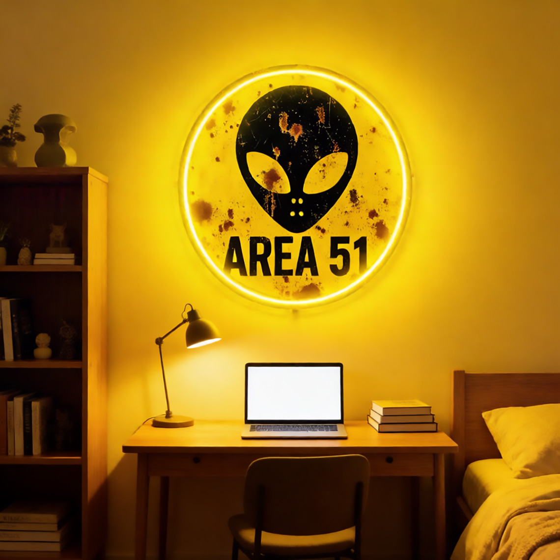 Letreiro Neon Vintage Área 51  - Retro Gaming Cafe avaliação e preço