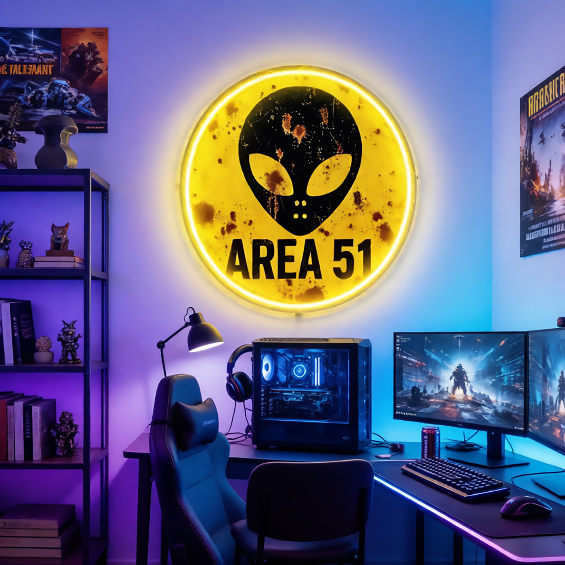 Letreiro Neon Vintage Área 51  - Retro Gaming Cafe avaliação e preço